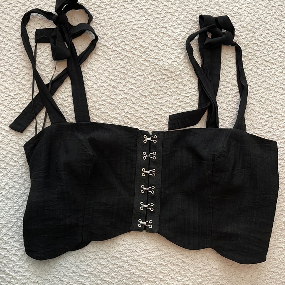 Fashion Nova Black Crop Top. Size is large.